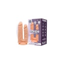 Wibrator do podwójnej penetracji Model 1 Flesh - 2 niezależne silniki, silikon platynowy, 19,5 i 17,5 cm - 3