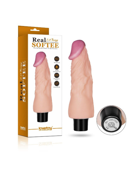 7"" REAL SOFTEE Vibrating Dildo
