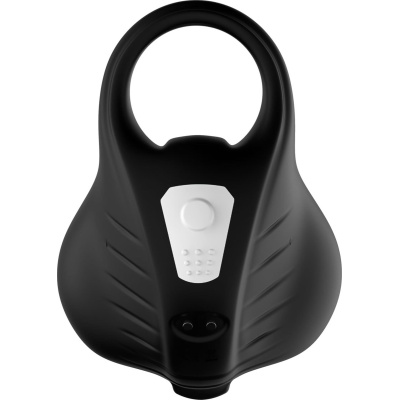 Pierścień na penisa Ranger Black - wibrujący silikon + ABS, 114 × 97 × 34 mm - 1