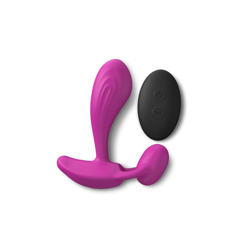 Wibrator podwójnej stymulacji Witty Sweet Orchid - elastyczna szyjka 360°, sterowanie pilotem, długość wkładki 8 cm, Ø3 cm - 1