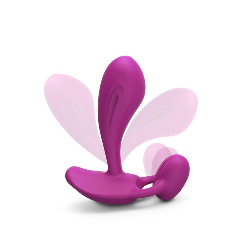 Wibrator podwójnej stymulacji Witty Sweet Orchid - elastyczna szyjka 360°, sterowanie pilotem, długość wkładki 8 cm, Ø3 cm - 2