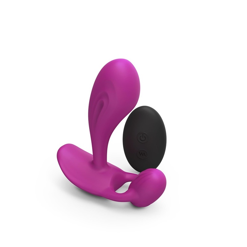 Wibrator podwójnej stymulacji Witty Sweet Orchid - elastyczna szyjka 360°, sterowanie pilotem, długość wkładki 8 cm, Ø3 cm - 5