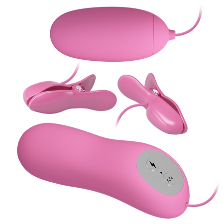 Electric Shock & Vibro-Bullets - zestaw wibracyjno-elektryczny z regulowanymi zaciskami, 7,5 cm - 4