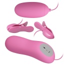 Electric Shock & Vibro-Bullets - zestaw wibracyjno-elektryczny z regulowanymi zaciskami, 7,5 cm - 4
