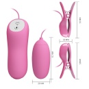 Electric Shock & Vibro-Bullets - zestaw wibracyjno-elektryczny z regulowanymi zaciskami, 7,5 cm - 5