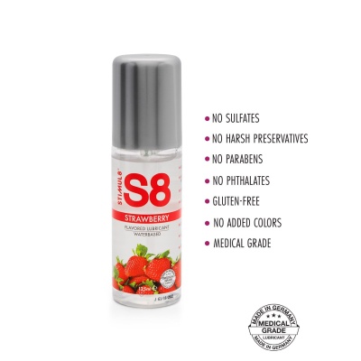 S8 WB Flavored Lube 125ml Strawberry - 1 2