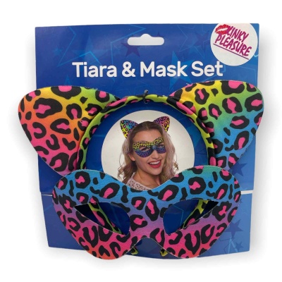 Maska na oczy i opaska Rainbow Panter Set – tęczowa panterka - 1 2