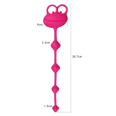 Silikonowe kulki analne Frog 25 cm różowe - 1 2