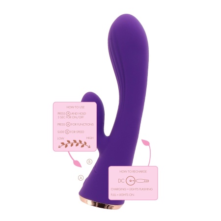 Wibrator Iris Rabbit z podwójną stymulacją, 17,5 cm - 7