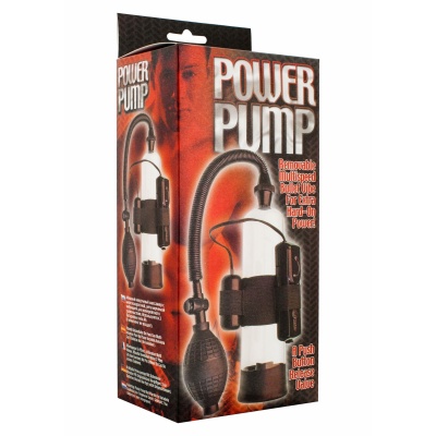 Pompka próżniowa do penisa Power Pump Black z wibracjami 19 cm - 1 2