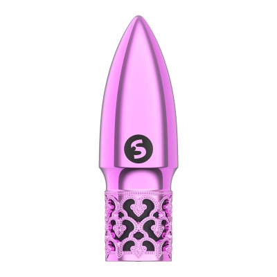 Wibrator bullet Glitter w kolorze różowym z magnetycznym ładowaniem, spiczastą końcówką i 10 trybami prędkości, 6,8 cm - 1