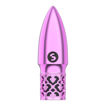 Wibrator bullet Glitter w kolorze różowym z magnetycznym ładowaniem, spiczastą końcówką i 10 trybami prędkości, 6,8 cm - 1