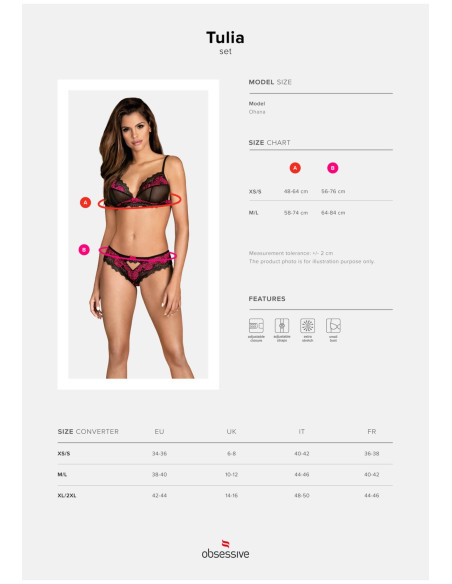 Tulia komplet 2-częściowy czarny    XS/S