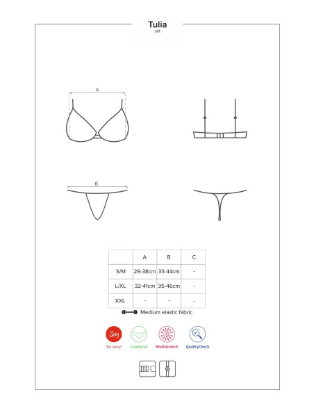 Tulia komplet 2-częściowy czarny    XS/S