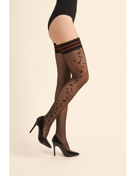 Bielizna - Pończochy samonośne  Calze Core Czarne M/L