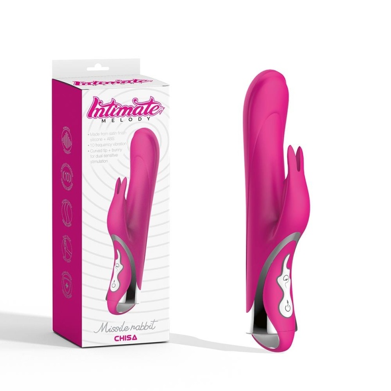 Wibrator króliczek Missile Rabbit-Pink - silikon hipoalergiczny, 10 programów wibracji, długość 23,5 cm, średnica 3,6 cm, wodood - 2