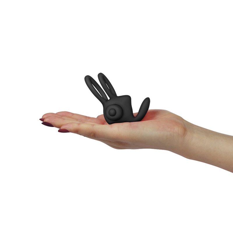 Wibracyjny pierścień na penisa Power Clit Duo silikonowy czarny 7.5 cm - 3
