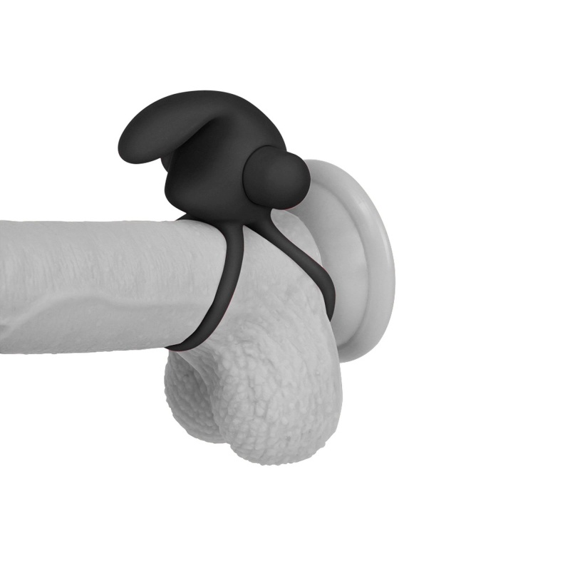 Wibracyjny pierścień na penisa Power Clit Duo silikonowy czarny 7.5 cm - 4