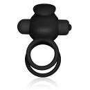 Wibracyjny pierścień na penisa Power Clit Duo silikonowy czarny 7.5 cm - 7