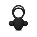 Wibracyjny pierścień na penisa Power Clit Duo silikonowy czarny 7.5 cm - 8