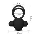 Wibracyjny pierścień na penisa Power Clit Duo silikonowy czarny 7.5 cm - 9