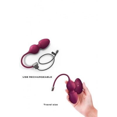 Kule miłości Dorcel Love Balls Plum - zdalnie sterowane kule Kegla z technologią magnetyczną, 10 cm - 1
