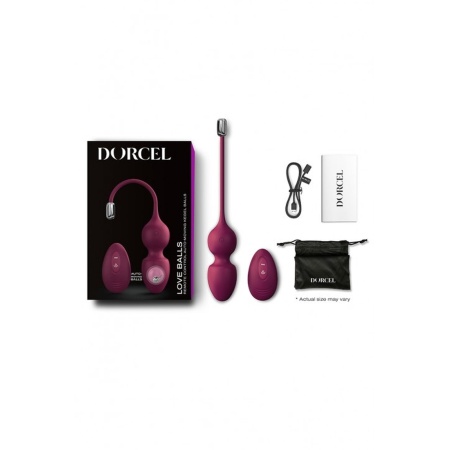 Kule miłości Dorcel Love Balls Plum - zdalnie sterowane kule Kegla z technologią magnetyczną, 10 cm - 3