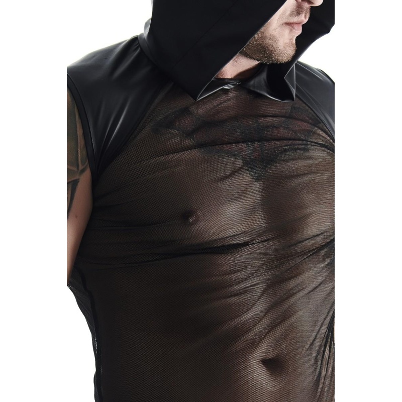 męski t-shirt bez rękawów z kapturem - 3