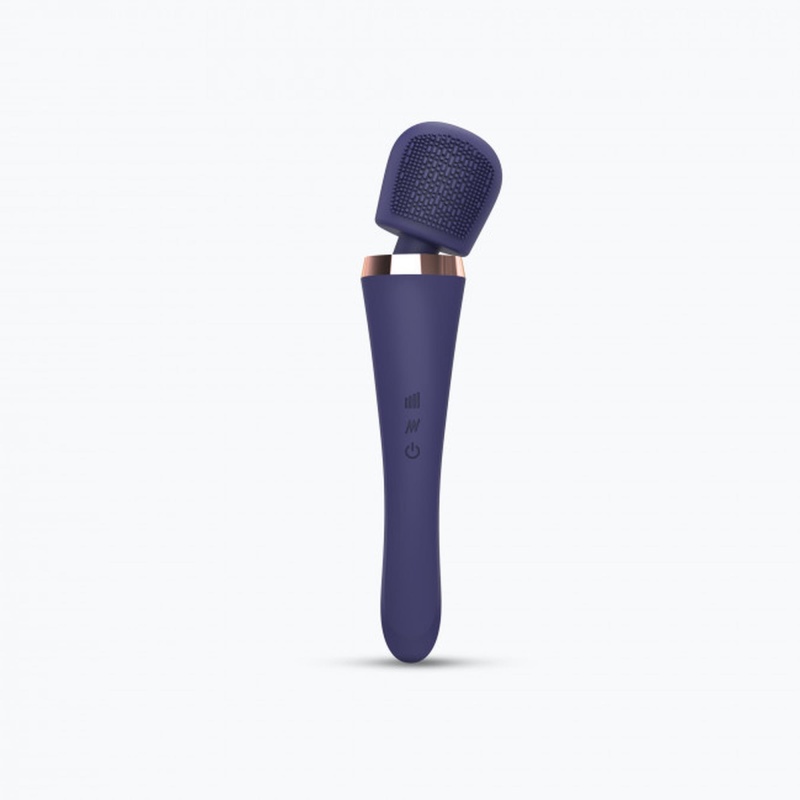 Stymulator różdżkowy BRUSH CRUSH MIDNIGHT INDIGO - teksturowana głowica, 20 trybów wibracji, 8 intensywności, długość 25,4 cm - 5