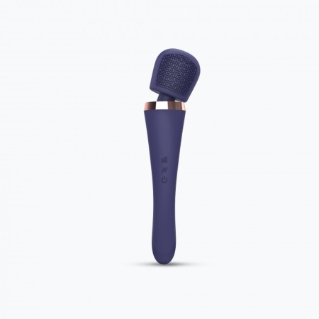 Stymulator różdżkowy BRUSH CRUSH MIDNIGHT INDIGO - teksturowana głowica, 20 trybów wibracji, 8 intensywności, długość 25,4 cm - 5