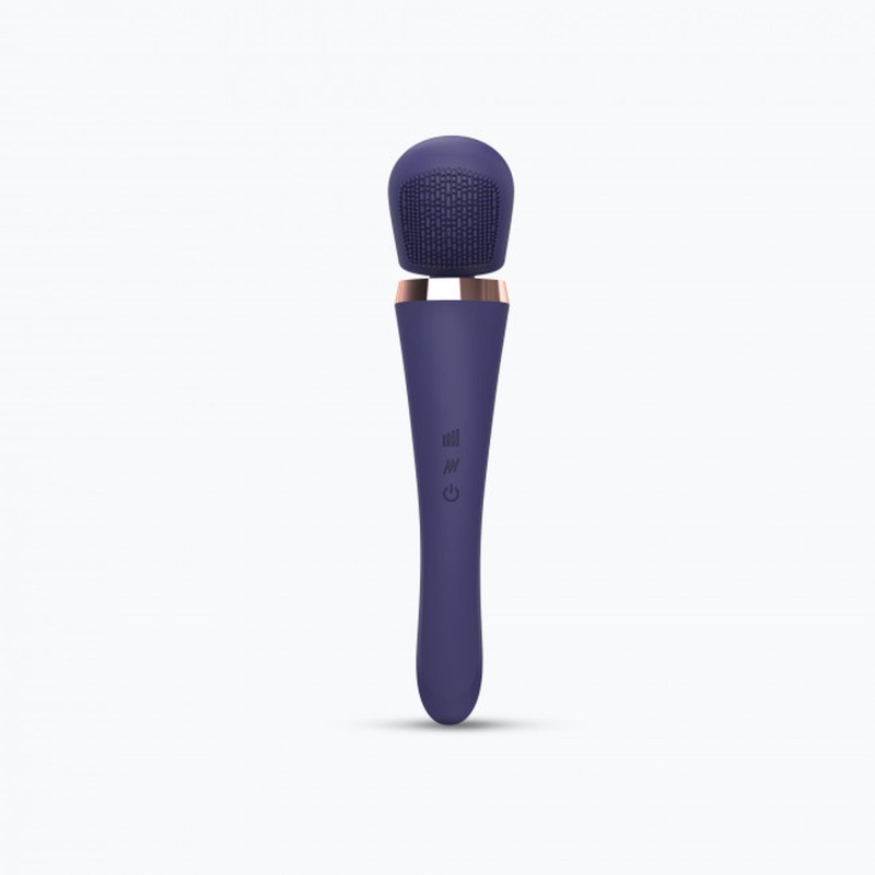 Stymulator różdżkowy BRUSH CRUSH MIDNIGHT INDIGO - teksturowana głowica, 20 trybów wibracji, 8 intensywności, długość 25,4 cm - 6