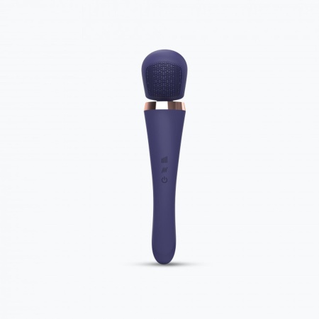 Stymulator różdżkowy BRUSH CRUSH MIDNIGHT INDIGO - teksturowana głowica, 20 trybów wibracji, 8 intensywności, długość 25,4 cm - 6
