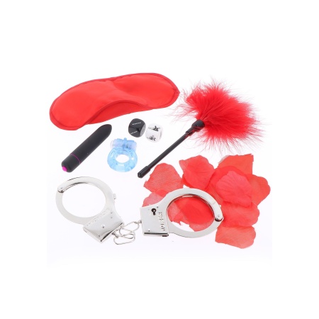 Zestaw erotyczny The Sensual Love Kit 7w1 – wibrator i kajdanki (opakowanie ok. 20 cm) - 3