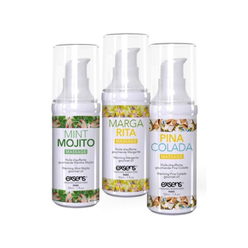 Żel do masażu rozgrzewający Exsens Let's Celebrate! zestaw 3 smaków 3 x 30 ml - 3