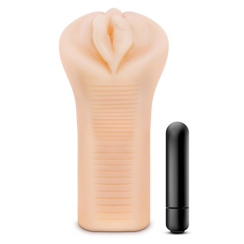 Masturbator M Elite Soft and Wet Veronika Beige - samosmarujący żebrowany kanał, długość 16,5 cm - 2