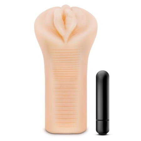 Masturbator M Elite Soft and Wet Veronika Beige - samosmarujący żebrowany kanał, długość 16,5 cm - 2