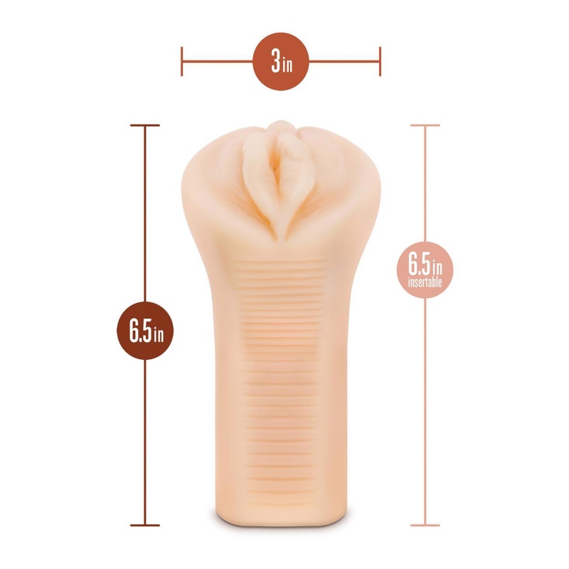 Masturbator M Elite Soft and Wet Veronika Beige - samosmarujący żebrowany kanał, długość 16,5 cm - 3