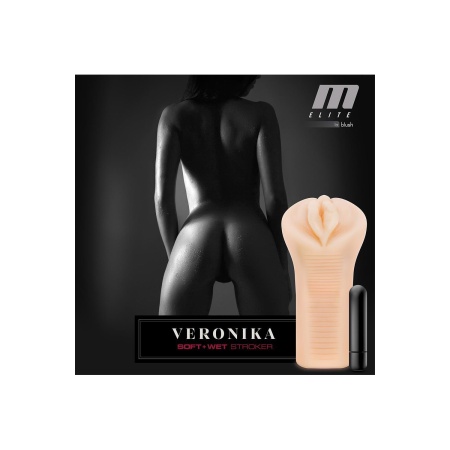 Masturbator M Elite Soft and Wet Veronika Beige - samosmarujący żebrowany kanał, długość 16,5 cm - 5