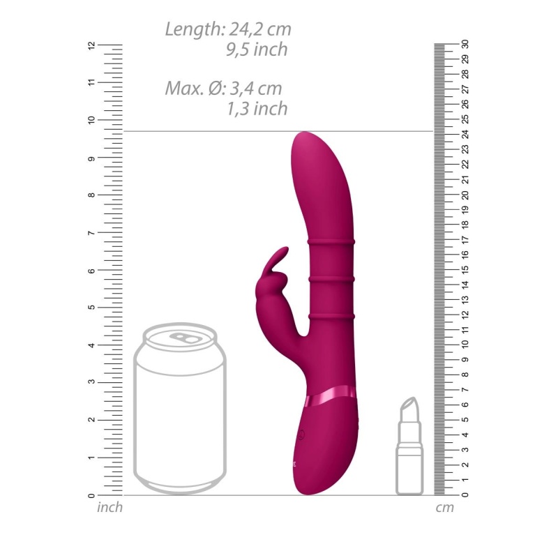 Wibrator króliczek Sora z 3 ruchomymi pierścieniami stymulującymi, średnica 3,4 cm, długość wkładana 13,5 cm - 6