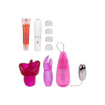 Zestaw stymulatorów łechtaczki Hers Clit Kit Pink z wibrującym stymulatorem i wodoodpornym masażerem, 10,2 cm - 1