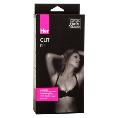 Zestaw stymulatorów łechtaczki Hers Clit Kit Pink z wibrującym stymulatorem i wodoodpornym masażerem, 10,2 cm - 1 2