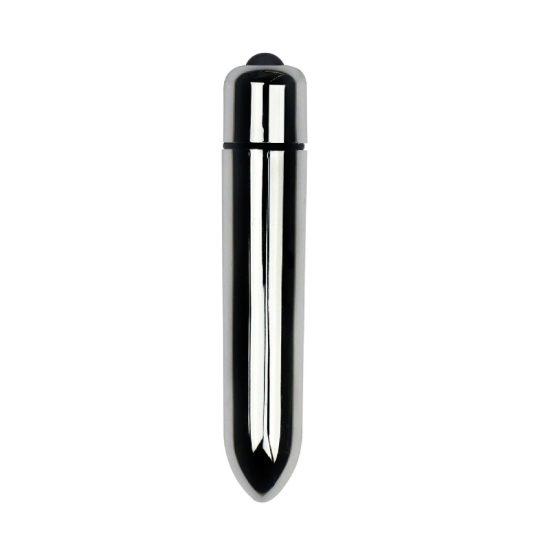 Pocisk wibracyjny Long 1-speed 9 cm Srebrny - 1