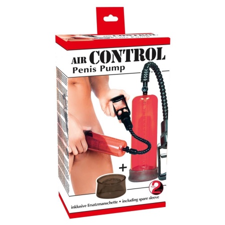 Pompka do penisa „Air Control” – manualny cylinder próżniowy z zaworem ciśnieniowym, 22 cm x Ø 6,5 cm - 1