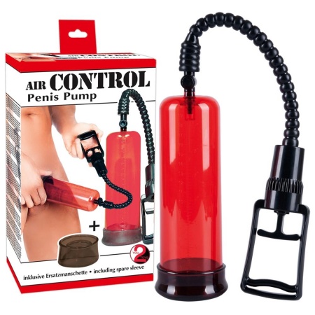 Pompka do penisa „Air Control” – manualny cylinder próżniowy z zaworem ciśnieniowym, 22 cm x Ø 6,5 cm - 5