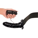 Strap-On z dildo o pustym kanale i wibracją FFSFHOH — regulowana uprząż elastanowa, 17 cm - 6