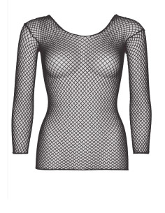Long Sleeves Fishnet Top Black 2