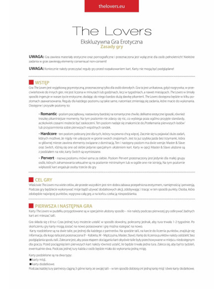 The Lovers - Ekskluzywna Gra Erotyczna (Level 1 - Romantic) PL
