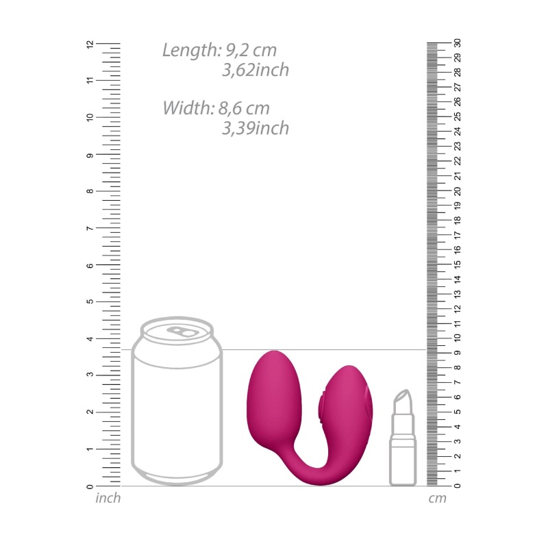 Podwójne wibrujące jajeczko Aika Pink z 2 silnikami F1 i falą pulsacyjną, 9,2 x 8,6 cm - 8