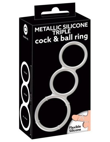 Metallic Silicone Triple Ring