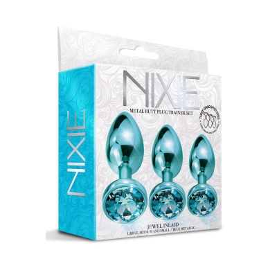 NIXIE METAL BUTT PLUGÂ TRAINERÂ SET, BLUE METALLIC - 1